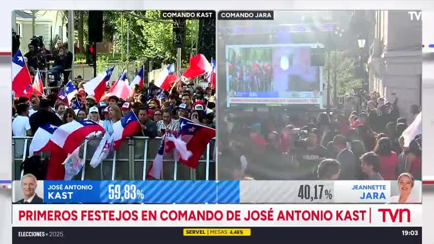 Primeros festejos en el comando de José Antonio Kast