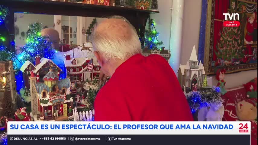 Profesor transforma su casa en un espectáculo navideño