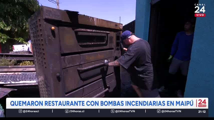 Investigan ataque incendiario a restorán de Maipú