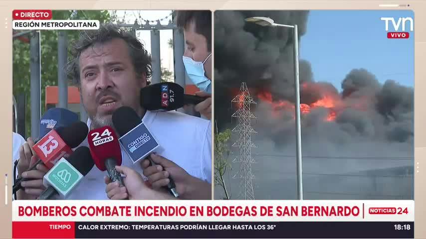 Incendio en bodegas de San Bernardo: Delegado aseguró que no hay elementos tóxicos