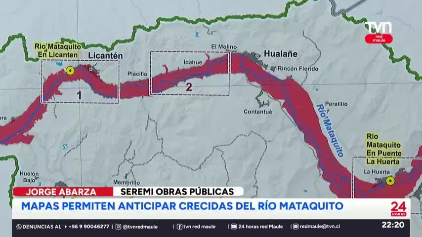 Mapa 2026 define zonas que podrían inundarse ante crecidas del río Mataquito