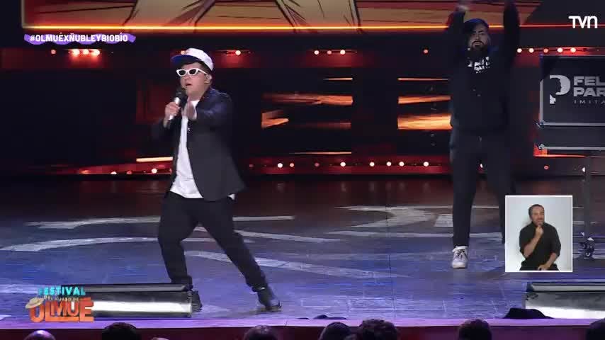 Felipe Parra deslumbró al Patagual con su doble imitación de Bad Bunny y Don Francisco