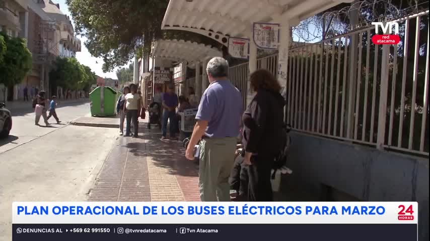 Plan operacional de los buses eléctricos para marzo