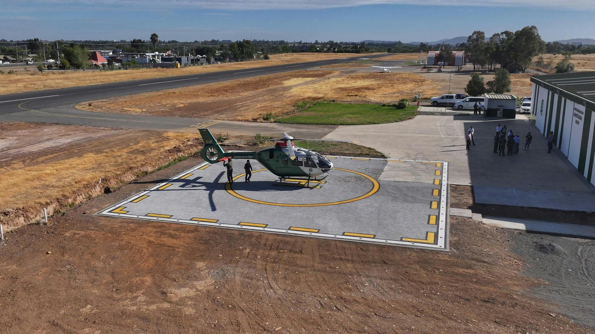 Panguilemo habilita punto de posada para vuelos nocturnos de helicópteros