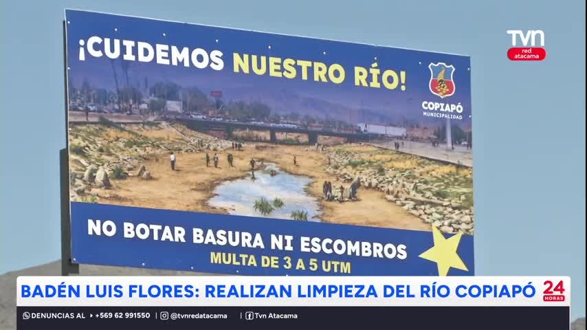 Badén Luis Flores: Realizan limpieza en el Río Copiapó