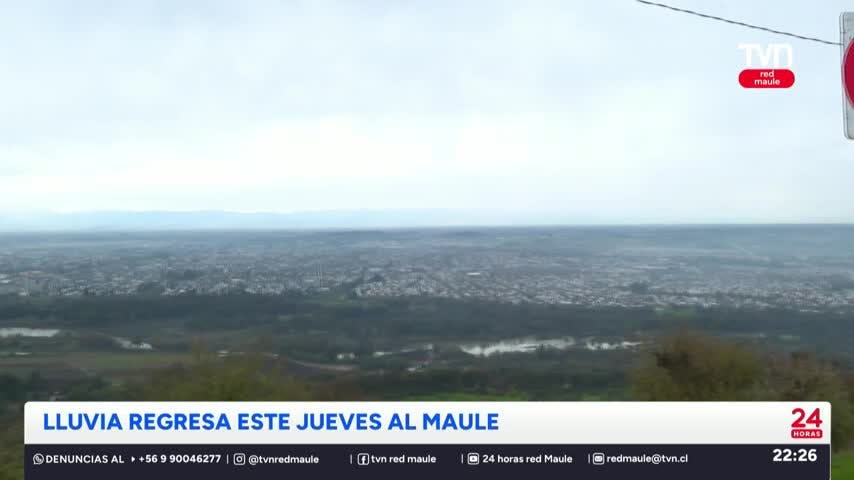 Advierten riesgo de inundaciones por lluvias nocturnas en región del Maule