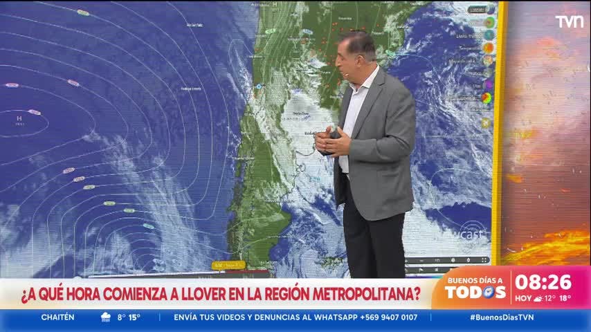 ¿A qué hora comenzará a llover en la región Metropolitana?