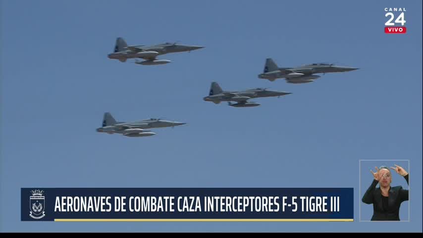 Aviones caza interceptores F-5 y escuadrilla de F-16 son protagonistas en aniversario