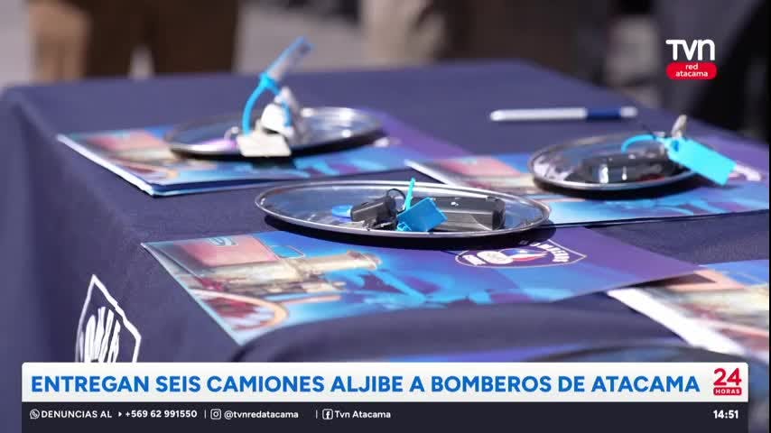 Entregan seis camiones aljibe a bomberos de Atacama