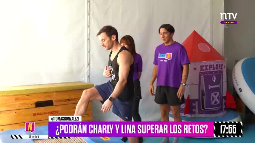 ¡Hasta con mortal adelante! Charly y Lina intentaron superar los retos de Tomás González