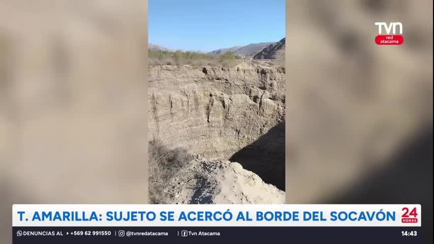 T. Amarilla: Sujeto se acercó al borde del socavón