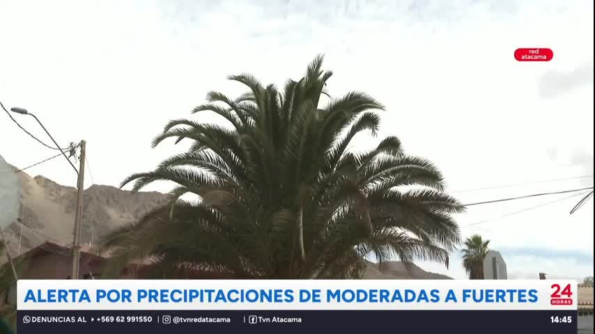 Atacama: Alerta por precipitaciones de moderadas a fuertes