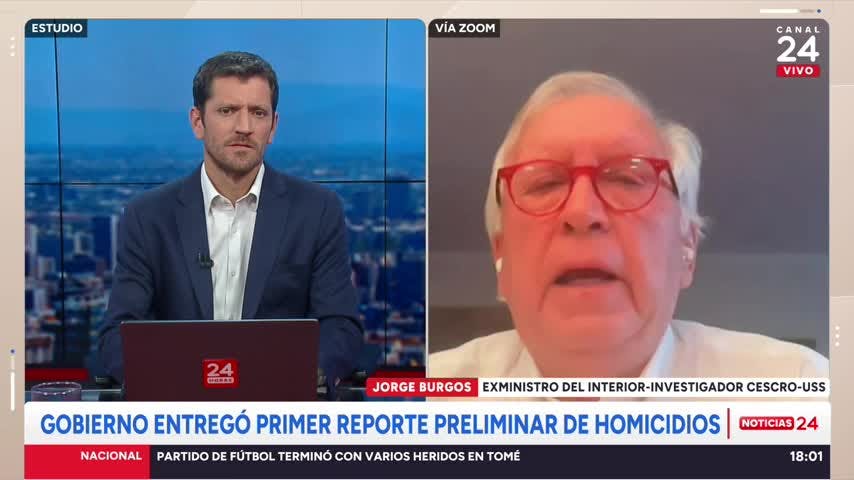 El exministro Jorge Burgos se refirió al proyecto de Plan de Reconstrucción Nacional del Gobierno. En entrevista con Canal 24 Horas además abordó las cifras preliminares sobre víctimas de homicidios consumados en el país.