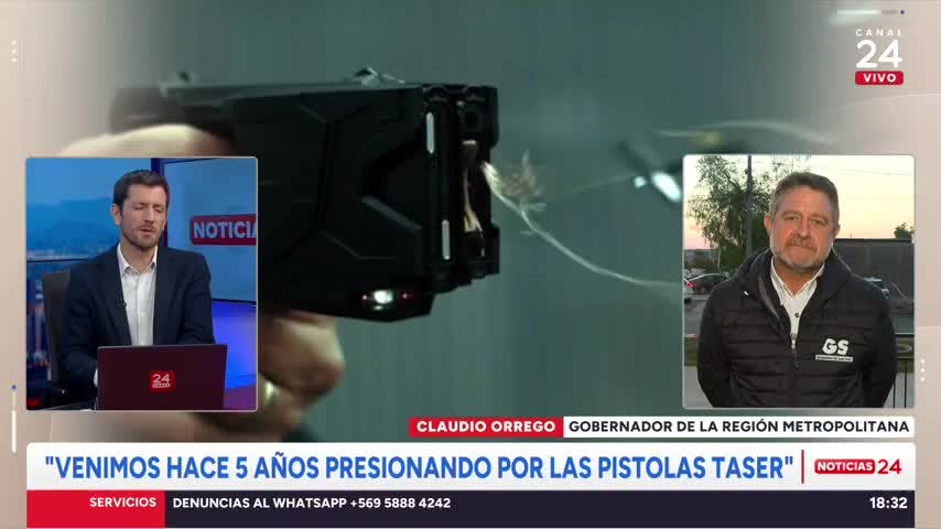 Gobernador Orrego y riesgos de pistolas Taser: “Nada es inocuo, si tú tienes un marcapasos, preocúpate de no agredir a Carabineros”