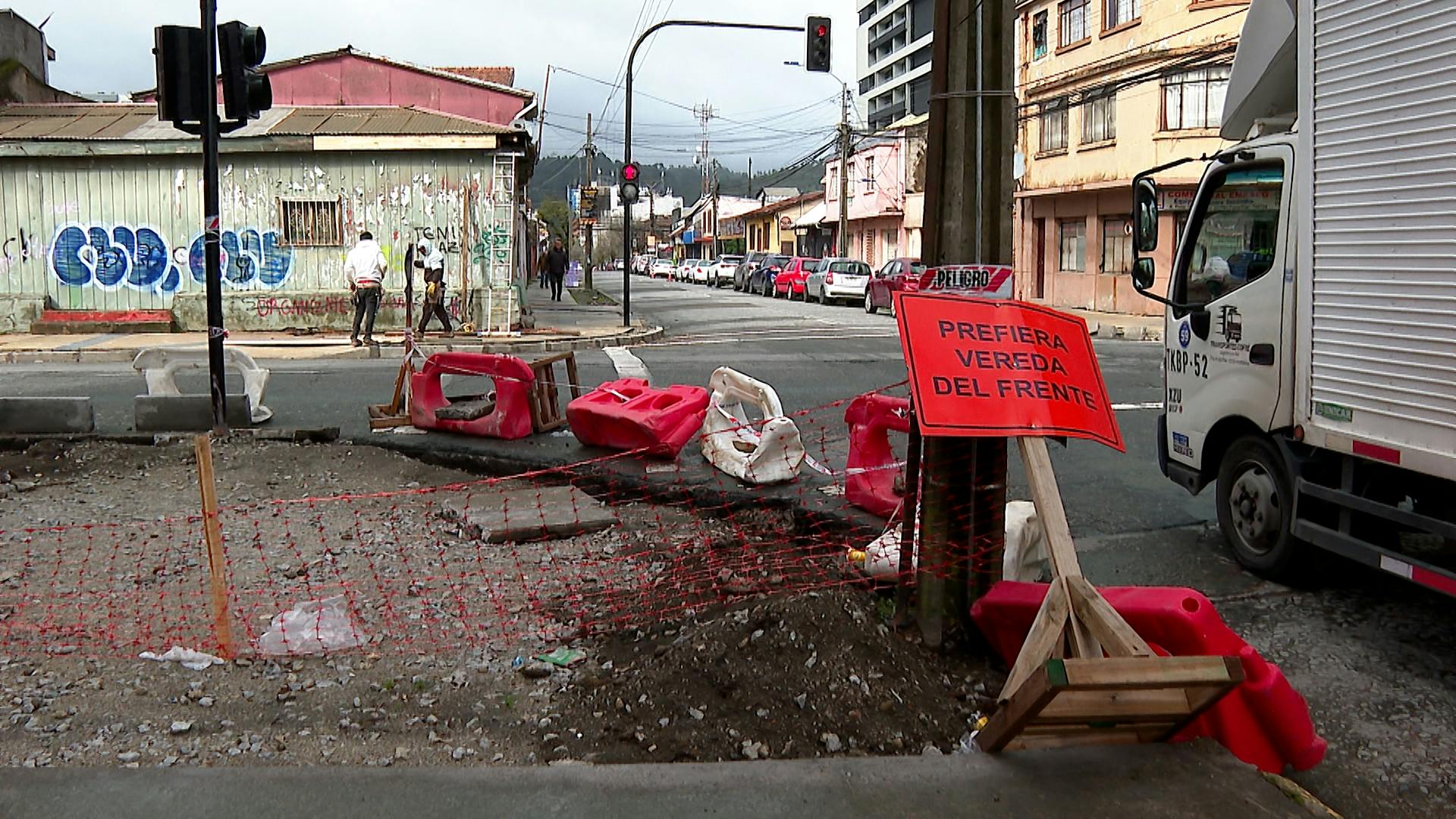 Las aceras: esta es la cuarta obra que Tapusa abandonó en Concepción