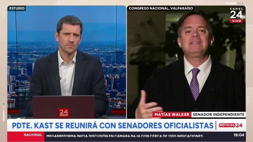 Senador Walker y debate del Plan de Reconstrucción: “El acuerdo final de esta reforma se va a lograr en el Senado”