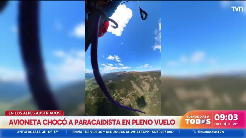 Impactante accidente aéreo: avioneta chocó a paracaidista en pleno vuelo