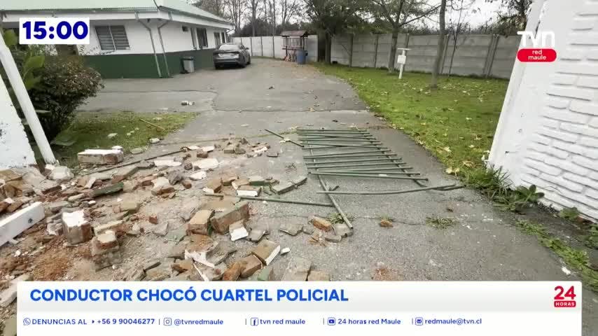 Conductor derribó muro de retén policial en Los Niches