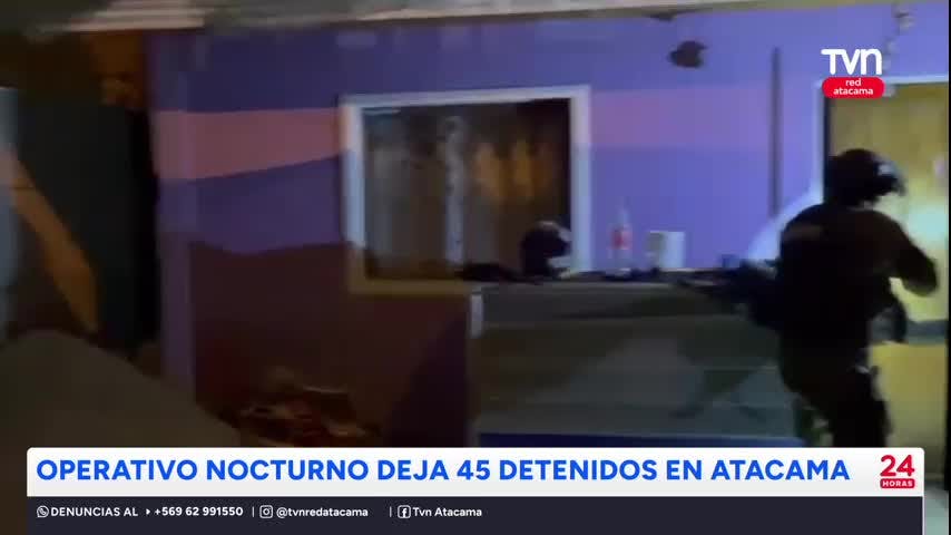 Operativo nocturno deja 45 detenidos en Atacama