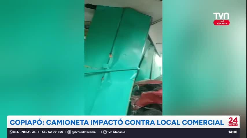 Copiapó: Camioneta impactó contra local comercial tras accidente