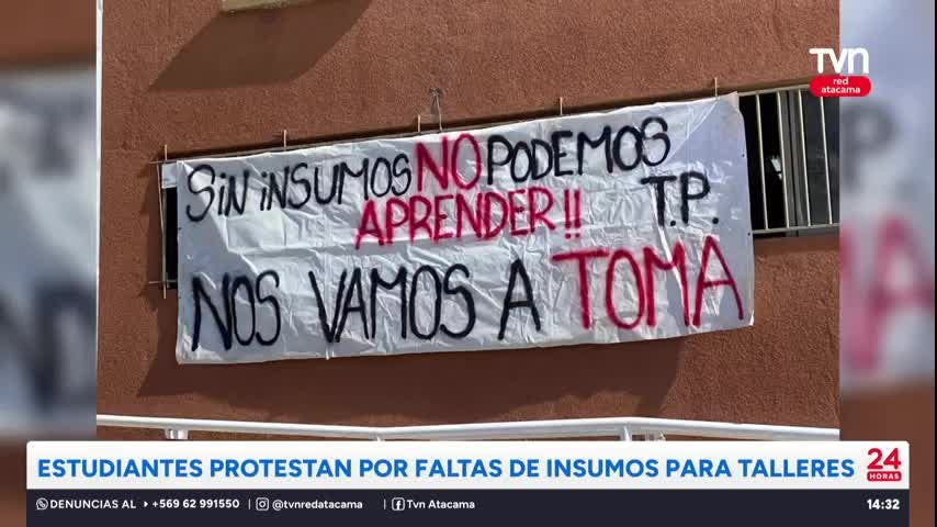 Chañaral: Estudiantes protestan por faltas de insumos para talleres