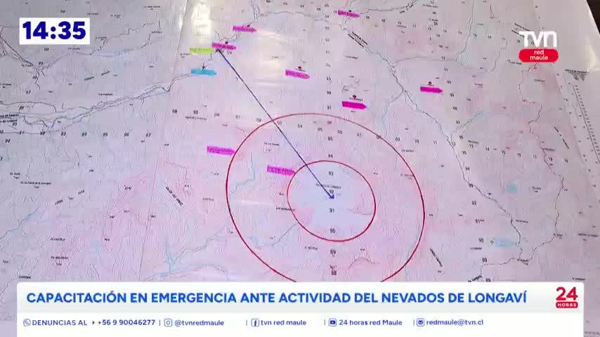 SERNAGEOMIN capacitó a Equipos de Emergencia ante actividad del Nevados de Longaví