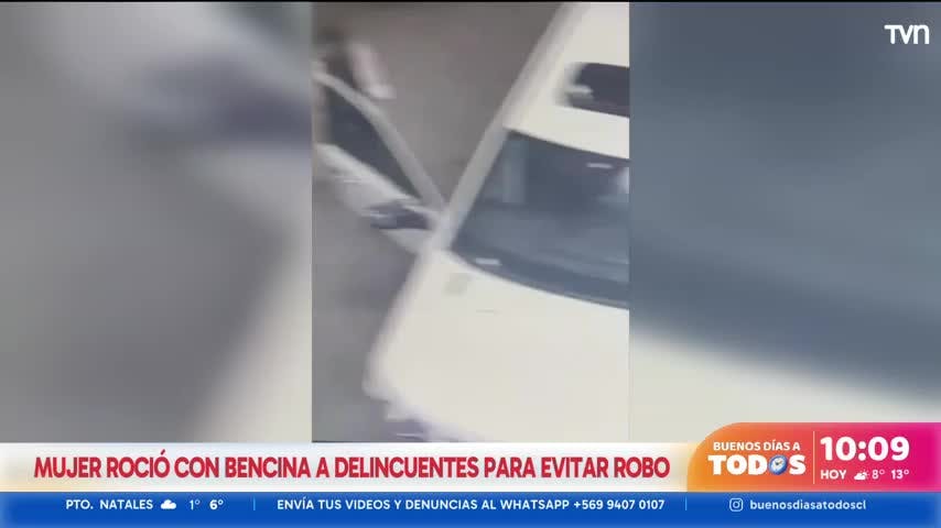 Mujer roció con bencina a delincuentes para evitar robo