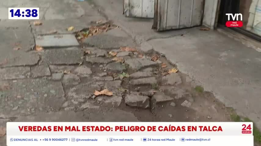 Mal estado de veredas en Talca pone en riesgo la integridad física de transeúntes