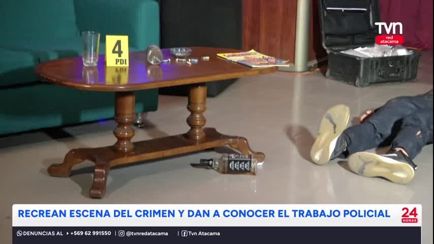 Recrean escena del crimen en cuartel policial