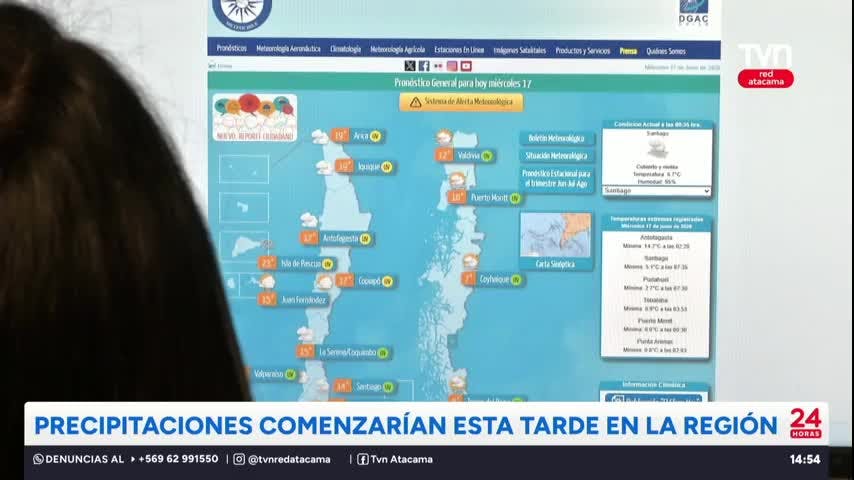 Precipitaciones comenzarían esta tarde en la región