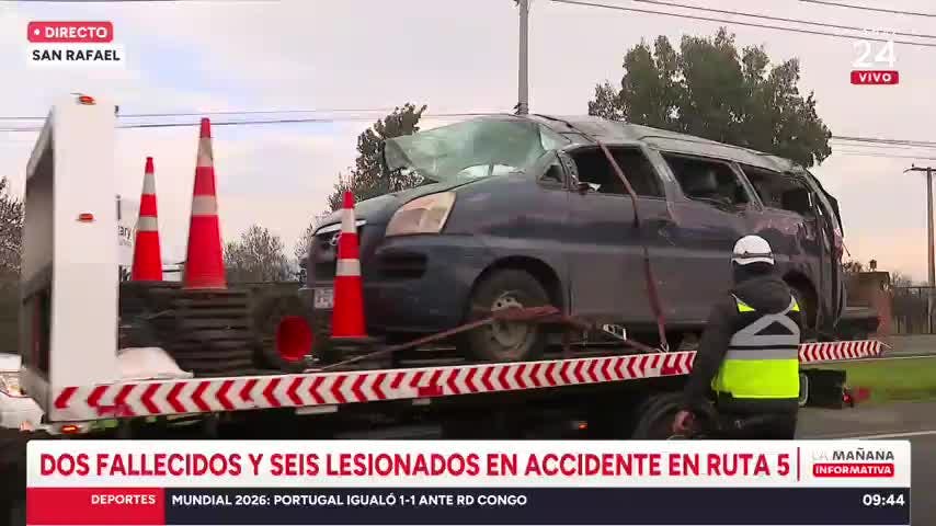 Dos muertos deja fatal volcamiento de furgón en plena Ruta 5 Sur