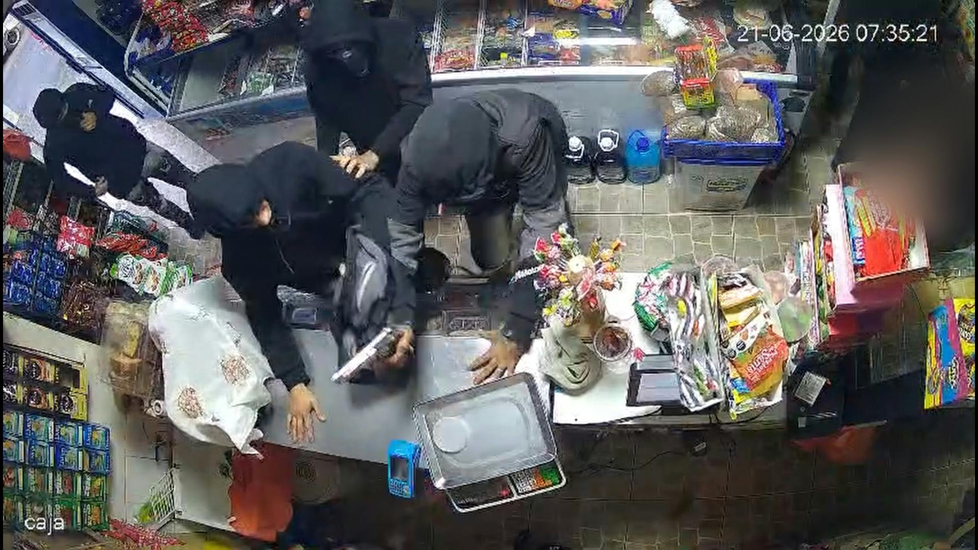 Seis sujetos protagonizaron un violento robo en un almacén
