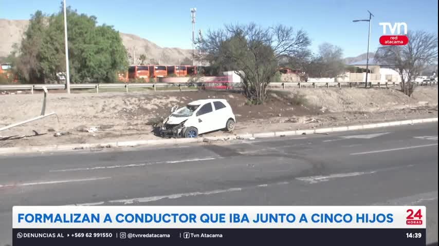 Formalizan a conductor que volcó junto a sus cinco hijos