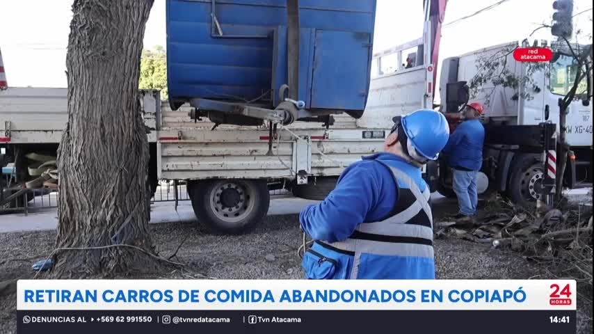 Retiran carros de comida abandonados en Copiapó
