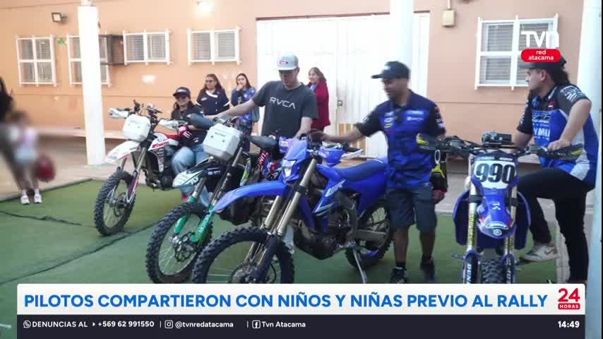 Pilotos compartieron con niños y niñas previo al Rally