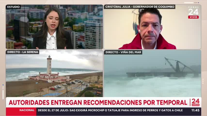 Gobernador de la región de Coquimbo ante sistema frontal pide "evitar el turismo de emergencia"