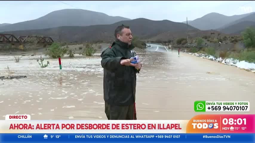 Sistema frontal: Alerta por desborde de estero en Illapel