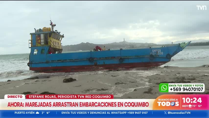 Marejadas arrastran embarcaciones en Coquimbo