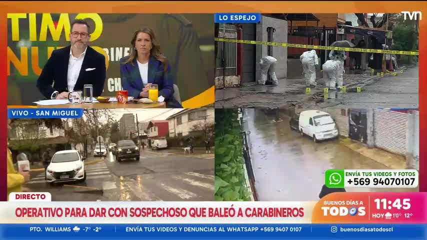 Con apoyo aéreo y del GOPE: Carabineros despliega amplio operativo para capturar a sujeto armado acusado de balear a carabineros en Lo Espejo