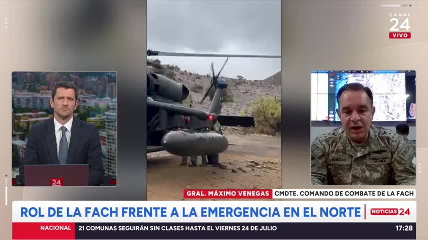 General Máximo Venegas sobre el rol de la FACh en la emergencia en el norte