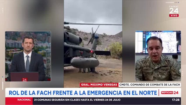 General Máximo Venegas sobre el rol de la FACh en la emergencia en el norte