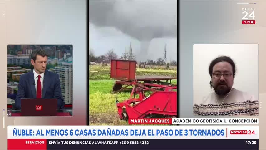 Experto por tornados que azotaron a región de Ñuble: “Son varios kilómetros los que puede recorrer”