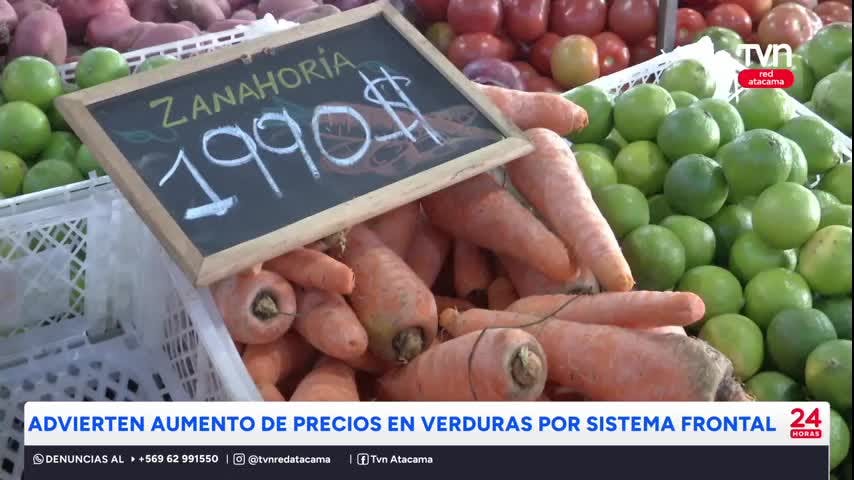 Aumento de precios en verduras por sistema frontal