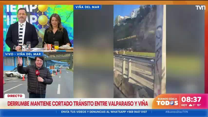 Taco kilométrico en Avenida España: derrumbe corta camino entre Valparaíso y Viña