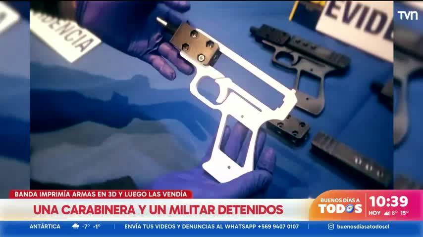 Una carabinera y un militar detenidos: banda imprimía armas en 3D y luego las vendía