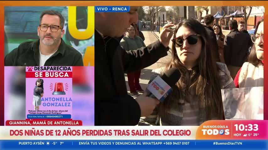 Reportan la desaparición de dos niñas de 12 años tras salir del colegio en Renca