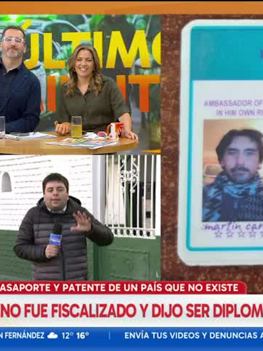 Insólito: fue fiscalizado y presentó pasaporte de un país que no existe