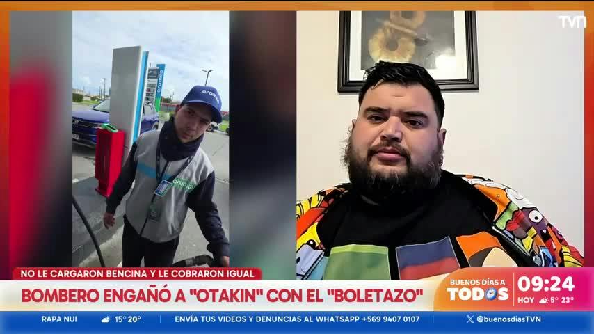 Exclusivo: Otakin fue estafado por bombero al cargar bencina