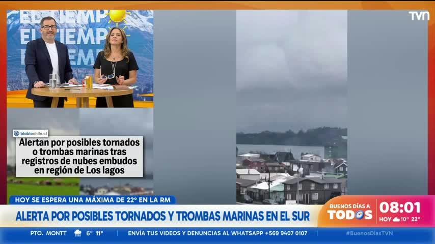 Alerta por posibles tornados y trombas marinas en el sur