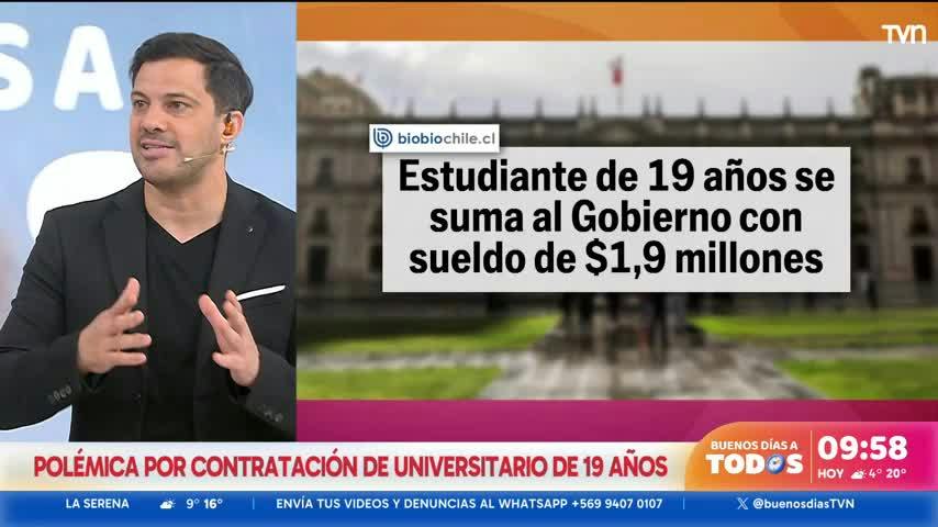 Polémica por universitario que recibe sueldo de $1,9 millones en el Ministerio del Interior